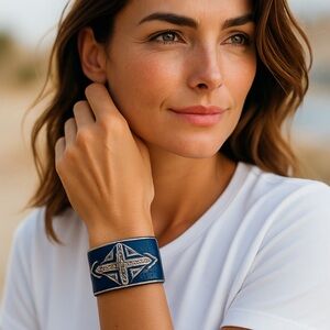 NY and Co Black and Silver Cuff Bracelet